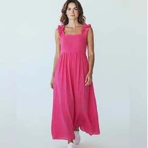 LAKE‎ Lolly Maxi Dress Size Large Swiss Dot Summer Coastal Beachy Cotton Resort